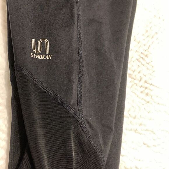 SYROKAN, leggings,  size OO, mesh legs, tie waist with 2 pockets, like new - Picture 6 of 7